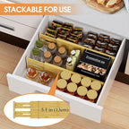 Bamboo Drawer Dividers,17-22" Adjustable Kitchen Drawer Organizer for Clothes,4 Pack Expandable Drawer Organization Separators for Bedroom,Bathroom,Dresser and Office,Natural
