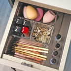 6 Pack Clear Drawer Organizer Set,Desk Drawer Storage Tray,Vanity Organizer Storage Bins Containers