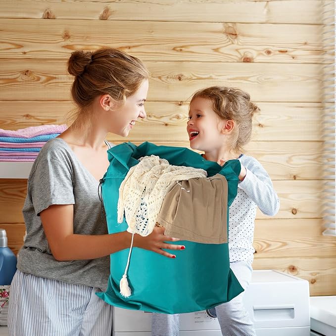Woanger 12 Pack 28 x 45 Inch Extra Large Laundry Bags Bulk Washable Travel Laundry Bag with Drawstring Closure Large Dirty Clothes Organizer for College Dorm Home Hotel Camping(Cute Colors)