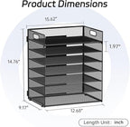 7-Tier Paper Organizer for Desk, Letter Tray with Handle Mesh Desk File Organizer, Workspace Organizers, Paper Sorter Organizer for Office Home School (Black)