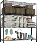 2400LBS 47.3" W Stand Shelf Wire Rust-Proof Outdoor Storage Shelving 4-Tier Utility Shelving Unit for Garden Home,Kitchen,Office Dark Grey 17.7" D x 47.3" W x 59.4" H