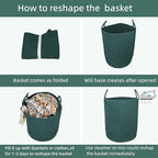 Cotton Rope Laundry Basket Hamper for Clothes Woven Storage Basket for Living Room Bedroom Boho Tall Rope Baskets for Blanket Toys Pillow Towels Baby Nursery Hamper Bin Large dark green