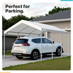 ADVANCE OUTDOOR 10x20 ft Heavy Duty Carport, Adjustable Height Garage Car Canopy Party Tent Boat Shelter, White
