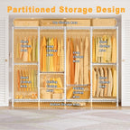 H41 Garment Rack Heavy Duty Clothes Rack, Clothing Racks for Hanging Clothes, Extra Large Freestanding Portable Closet Wardrobe Rack 78.5'' W × 15.8'' D × 76.4'' H, Max Load 1150 Lbs, White