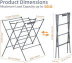 HOMIDEC Drying Rack Clothing,Large 12 Drying Poles with Sock Clips Clothes Drying Rack,Foldable Portable Laundry Drying Rack for Air Drying Clothing,Towels,Delicate Eac,Indoor Outdoor Use.Silver
