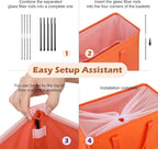 Odonata Slim Laundry Hamper Handles Collapsible Laundry Basket Thin Dirty Clothes Basket Narrow Laundry Bag Foldable Dirty Hamper 45L (Orange)