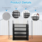 4 Tier Stackable Paper Tray Organizer for Desk, Office Desk Accessories, Paper Sorter Organizer for Letter/A4 Office File Folder Holder (Black, 16.1" x 13.2" x 10.12")