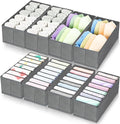 homyfort 8 Pack Dresser Drawer Organizers and Storage Bins for Clothing, Large Drawer Organizer Bins for Baby Clothes, T-Shirts, Bra, Underwear, Socks (Grey)