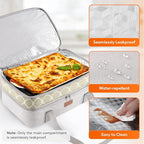 Lifewit Insulated Double Decker Casserole Carrier, Lasagna Lugger Holder for Hot or Cold Food, Fits 9" x 13" Baking Dish, Thermal Lunch Tote Bag for Potluck Parties, Picnic and Cookouts, Grey