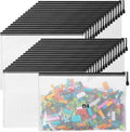 Jetec 32 Pcs Mesh Zipper Bags Toy Storage Bikini Organizer Bag Bolsas Para Guardar Trajes De Bano Waterproof Zipper Reusable Pouch Puzzle Multipurpose for Storage Office(Black,15 x 11 Inch)