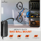 Foldable Bike Rack 1-Pack, Space Saving Vertical Bike Wall Mount with Adjustable 150° Rotating Hanger, Easy Garage, Indoor, or Shed Installation