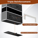 2 Packs 5-Tier Over the Door Storage Organizer with 10 Side Mesh Pockets, 48 lbs Load Capacity, 3 Hooks Design, Hanging Organizer with Clear Windows for Bathroom, Bedroom, Nursery, Kitchen-Black