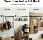 KAKIGO Kitchen Utensil Rack Organizer Wall-mounted Pot Pan Wall Hanger Holder For Hanging Rail with 10 S Hooks