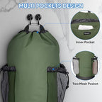 BALEINE 2PK 150L Laundry Bag Backpack, 900D Oxford Fabric Large Travel Laundry Bags with Shoulder Straps and 2 Mesh Pockets for College Dorm, Apartment, Laundromat (Green, 150L)