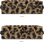 Decorative Toilet Paper Baskets Collapsible Storage Bins for Organizing Small Items Container Bathroom Home Accessories and Decor 13.89 x 7.13 x 4.37 Inch, Brown Black Leopard Print