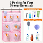 Mesh Shower Caddy Hanging, Quick-Drying Shower Organizer with 7 Pockets, Portable Bathroom Organizers and Storage for Shampoo, Soap, Loofah, Travel, and Cruise Essentials