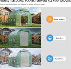 12×7×7 FT Greenhouses for Outdoors Heavy Duty, Large Walk in Green Houses for Outside with 6 Ventilated Mesh Windows & Roll-up Door & Reinforced Frame