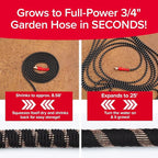 Pocket Hose 25 FT Copper Head Expandable Garden Hose with Pocket Pivot, No Tangles, AS SEEN ON TV, 360° Swivel, Tri-Tex Tubing, Force Field Jacket, Lead-Free, No-Kink, Anti-Burst w/APT