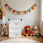 Baby Laundry Basket Baby Nursery Hamper Kids Laundry Basket Toy Storage Bin for Boys Room Decor Gift Baskets for Bedroom Bathroom(Forest Animal)