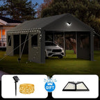 Carports Canopy Heavy Duty, Portable Garage with Sidewalls and Side Doors (13x25, Grey)