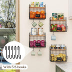 Fruit Basket for Kitchen with Lid, Counter&Wall Mounted Hanging Fruit Basket, Potato and Onion Storage, Metal Wire Fruit and Vegetable Storage, Snack Organizer 4 Pack(small and large)