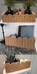 Toilet Paper Storage Basket for the Top of the Toilet Tank – A Decorative and Functional Organizer Toilet Basket Tank Topper, Ideal for Bathrooms, Living Rooms, or Bedroom Countertops