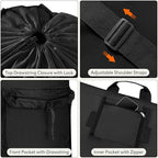 Lifewit Laundry Bag, Extra Large Laundry Backpack with Shoulder Straps and Mesh Pocket for Laundromat, Heavy Duty Laundry Bag Backpack for Dirty Clothes for College Dorm/Travel/Apartment, 90L, Black