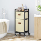 FAVOOSTY Laundry Hamper with Shelf, 70L Laundry Basket Organizer, Laundry Hamper with Shelf, 2 Section Laundry Sorter for Laundry Room Organization (White)