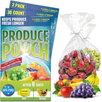 30-Pack (15M, 15L) - Extend Shelf Life, Reusable Produce Bags For Refrigerator, Keeps Fruits, Vegetables & Herbs Fresh Longer, Reusable Vegetable Bags with Twist-Ties