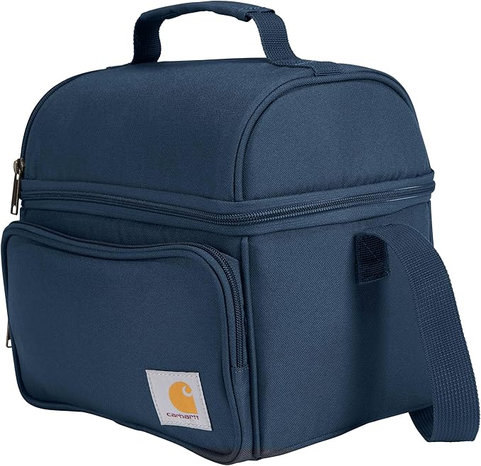 Carhartt Insulated 12 Can Two Compartment Lunch Cooler, Durable Fully-Insulated Lunch Box, Navy