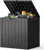 NEWBULIG 31 Gallon Deck Box, Weatherproof Resin Lockable Outdoor Storage for Secure Package Deliveries and Indoor Storage in Garden or Patio, Backyard