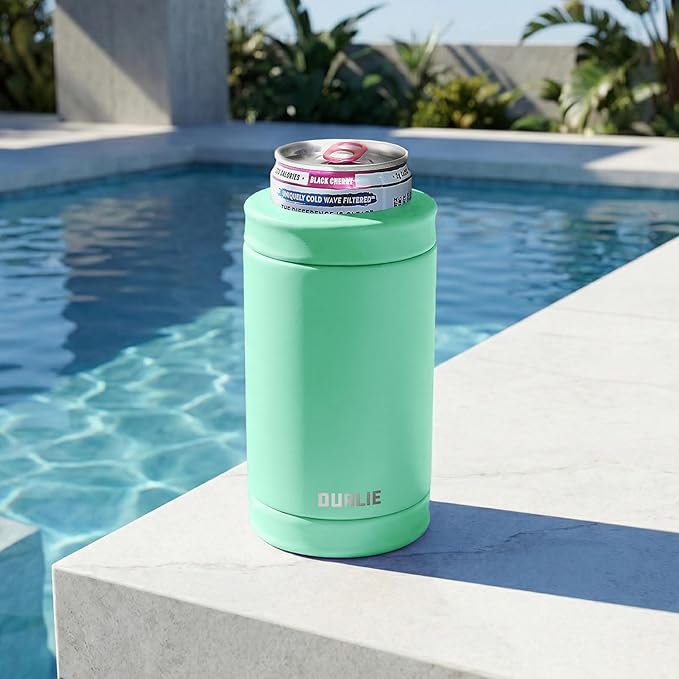 DUALIE 3 in 1 Insulated Can Cooler - 15+ Colors - Universal Size for 12 oz Cans, Slim Cans, and Bottles