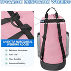 BALEINE 2PK 120L Laundry Bag Backpack, 900D Oxford Fabric Large Travel Laundry Bags with Shoulder Straps and 2 Mesh Pockets for College Dorm, Apartment, Laundromat (Pink, 120L)