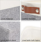 DULLEMELO Cube Basket for Storage, Collapsible Fabric Cube for Organizing, Storage Cube for Closet, Laundry, Nursery, Shelves, Decorative Basket for Gifts Empty (White&Gray)