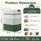 Laundry Hamper, 95L Tall Laundry Basket with Leather Handles, Rectangle Large Clothes Hamper for Organizing, Cotton Woven Laundry Baskets Storage Hampers for Bedroom, Nursery, Living Room