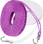 2 Pack Clotheslines 1.64ft Length Camping 5m Clothesline White Purple Drying Rope Portable Windproof Travel for Indoor Outdoor Laundry