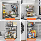 Under Sink Organizer and Storage for Bathroom and Kitchen - 1 Pack 3 Tier Under Cabinet Pull Out Shelf Organizers - Slide Out Drawer Organization for Home Cabinets Shelves and Drawers