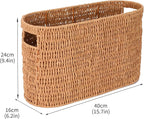 Toilet Paper Storage Holder with Built-in Handles,Toilet Paper Basket for up to 6 Rolls, Wicker Storage Baskets for Organizing,Tank Topper Counter for Bathroom Shelf Bedroom Living Room