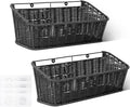 GRANNY SAYS Wicker Hanging Basket, 2 Pack Wall Basket for Kitchen, Fruit and Vegetable Storage Cabinet, Pantry Storage Spice Organization for Cabinet, Adhesive Shelf for Bathroom, Black