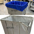 HG Maybeck Co. Hamper Basket Liner - 200D Nylon - Colors Available White & Blue. Size 24 Bushel - (34"x54"x30")