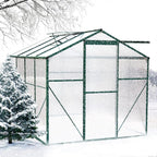 6'x8' Heavy Duty Polycarbonate Greenhouse with Aluminum Frame Green