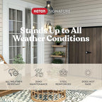 Signature Collection Vertical Outdoor Storage Shed, Weather-Resistant Resin Storage Cabinet with Double Doors & Heavy-Duty Floor, Walnut