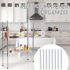 Thyle Set of 4 Wire Shelving Poles Including 8 Pcs 18'' Poles and 50 Pcs Shelf Clips, Heavy Duty Chrome Commercial Wire Shelving Parts for 1" Post Shelf Rack Accessories Replacement(36")