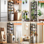 Over-The-Toilet Storage Rack, 4-Tier Bathroom Organizer Shelf Over Toilet with Adjustable Shelf and Basket, Freestanding Space Saver Bathroom Shelves Above Toilet for Room (Pure Black)
