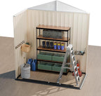 Outdoor Sheds 5FT x 3FT Outdoor Storage, Metal Anti-Corrosion Utility Tool House with Lockable Door & Shutter Vents，Outdoor Waterproof Garden Tool Metal Storage Sheds （White