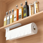 Paper Towel Holder Under Cabinet, 13Inch Self-Adhesive or Wall Paper Towel Holder for Kitchen, Bathroom, RV, White