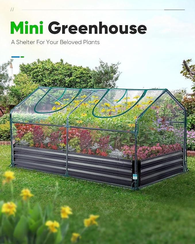 Quictent Mini Greenhouse, Portable Quick-Setup Small Tabletop Waterproof UV Protected PVC Cover Shelter for Outdoors/Indoors W/ Raised Base for Garden Plant Seed Starting, 71"x36"x36" Clear