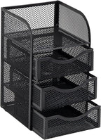 Mind Reader Desktop Accessory Storage, Paper Binder Clip Basket, Workspace, Office, Metal Mesh, 4.75"L x 5"W x 8"H, Black