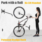 CyclingDeal Swivel Bike Wall Mount Rack - Vertical Adjustable Foldable Bicycle Parking Rack with Wheel Holder - for 20"-29" MTB 700C Road Bikes Home Garage Storage