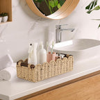 Toilet Paper Storage Basket Bathroom Counter Organizer Wicker Baskets for Organizing Cute Basket for Apartment Bedroom Nursery Room Kitchen Bathroom Decor -Beige